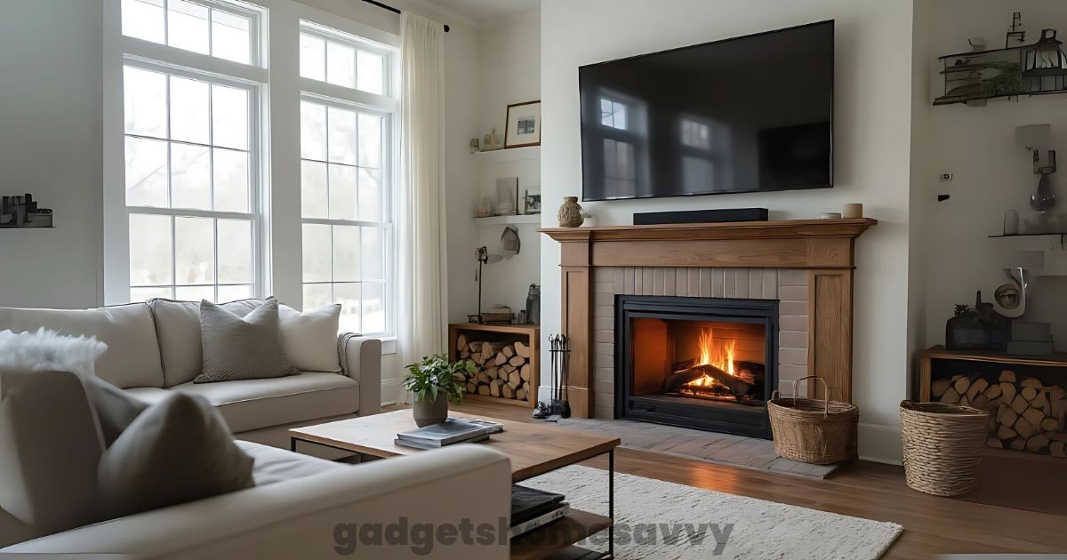 hang a tv over a wood burning fireplace gadgethomesavvy